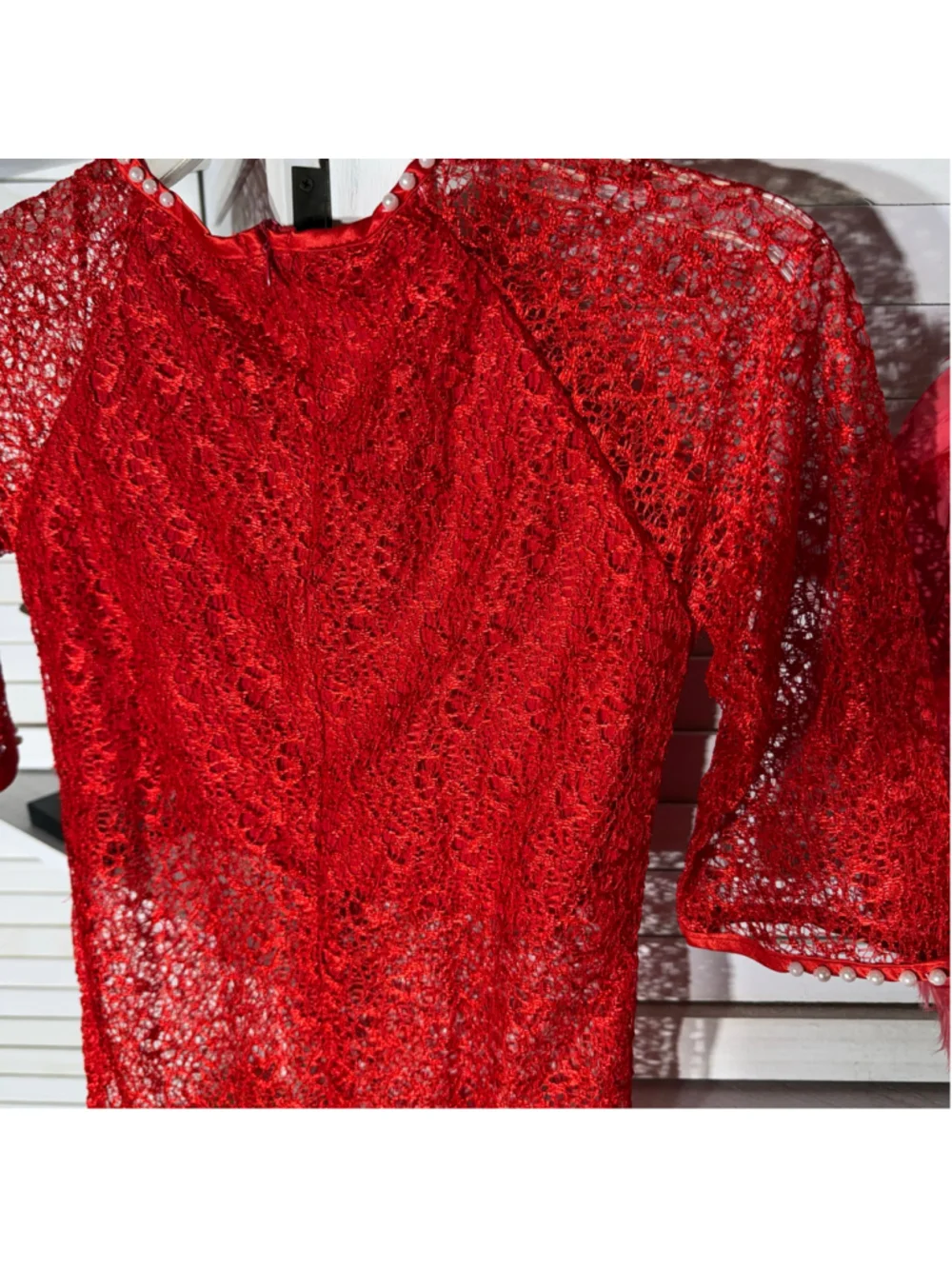 She Devil child's Halloween costume dress red lace horns wings girls sz 9